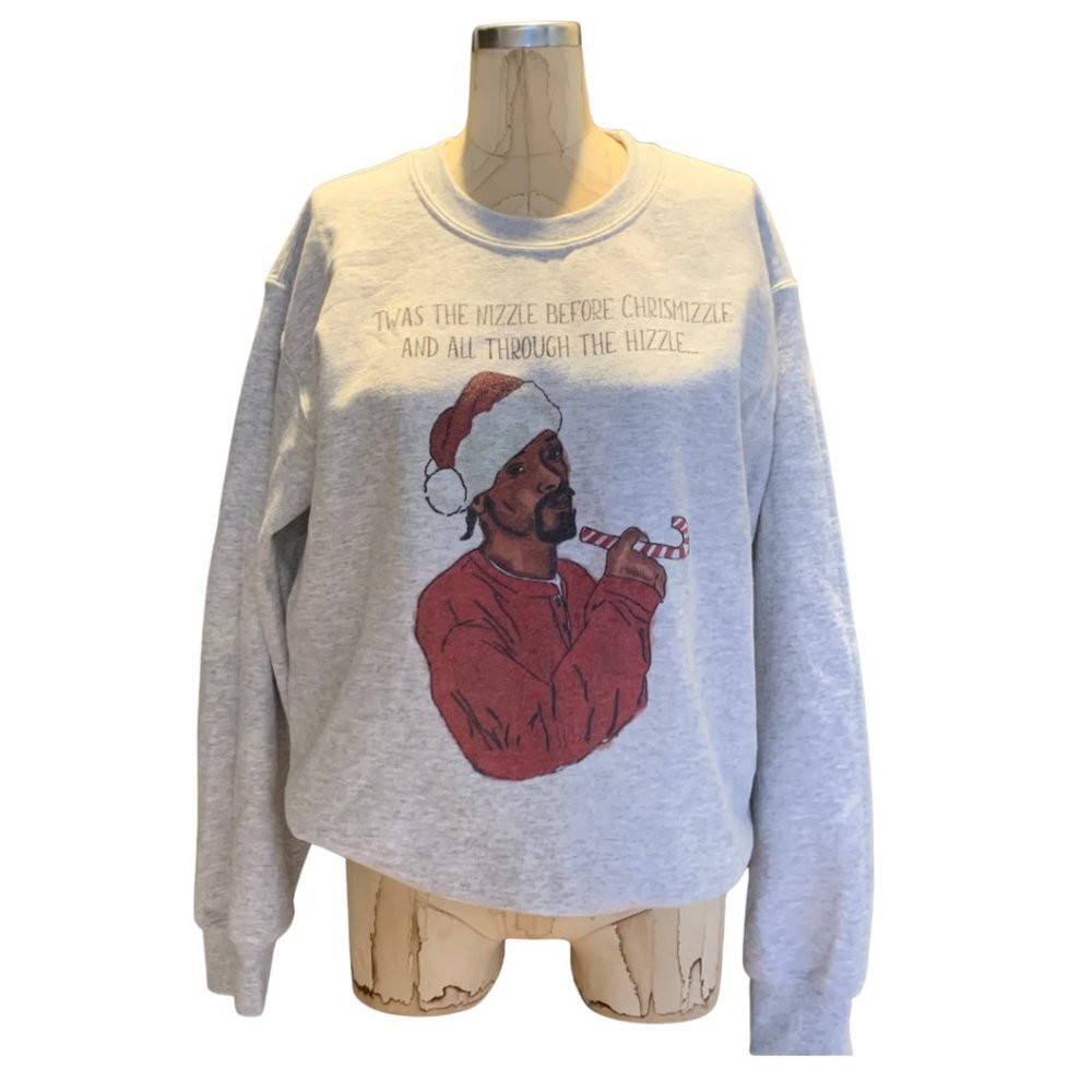 Christmas Novelty Grey Crewneck Sweatshirt Unisex Size Small